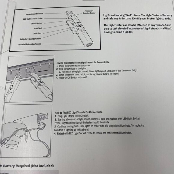 Simple Living Solutions 2-in-1 Ladderless Light Tester Holiday Christmas Lights - Picture 4 of 7